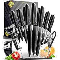 17 Piezas Set Cuchillos Cocina Profesional - Juego de Cuchillos de Cocina Acero Inoxidable con Soporte de Acrílico - 6…